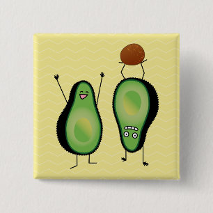 Avocado lustig grönt knapp