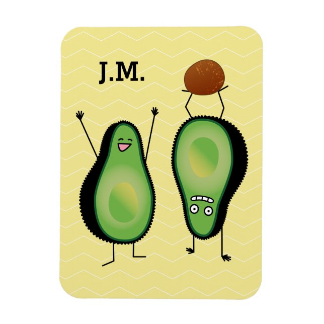 Avocado lustig grönt magnet (Vertikal)