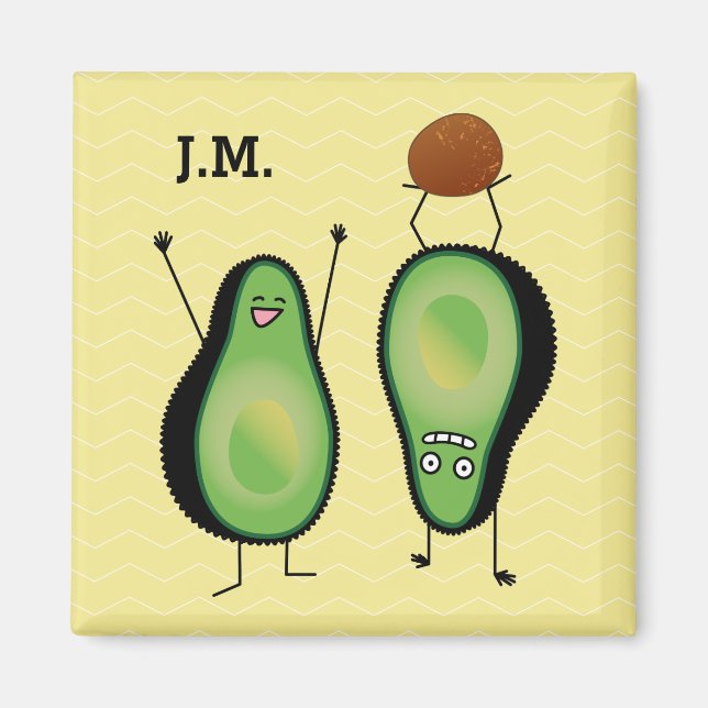 Avocado lustig grönt magnet (Framsidan)