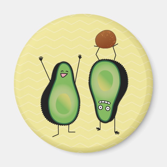 Avocado lustig grönt magnet (Framsidan)