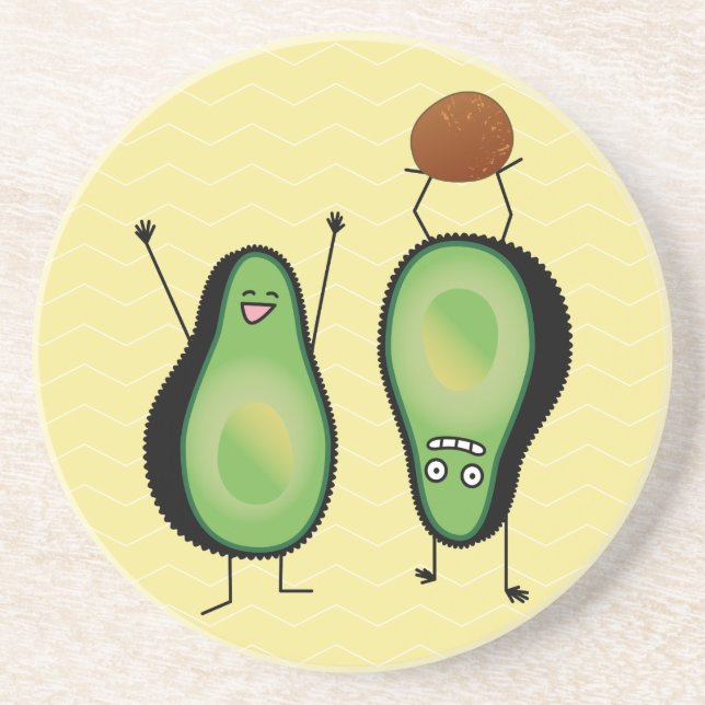 Avocado lustig grönt underlägg sandsten (Framsidan)