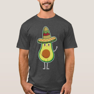 Avocado mexikan med sombrero Mexicano Cute Gift T Shirt