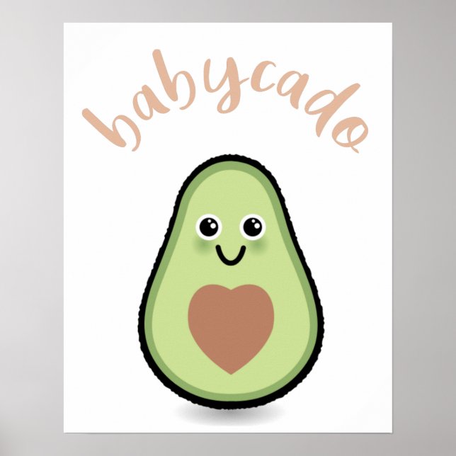 Avocado mit Herz Babycado für ein Baby Poster (Framsidan)