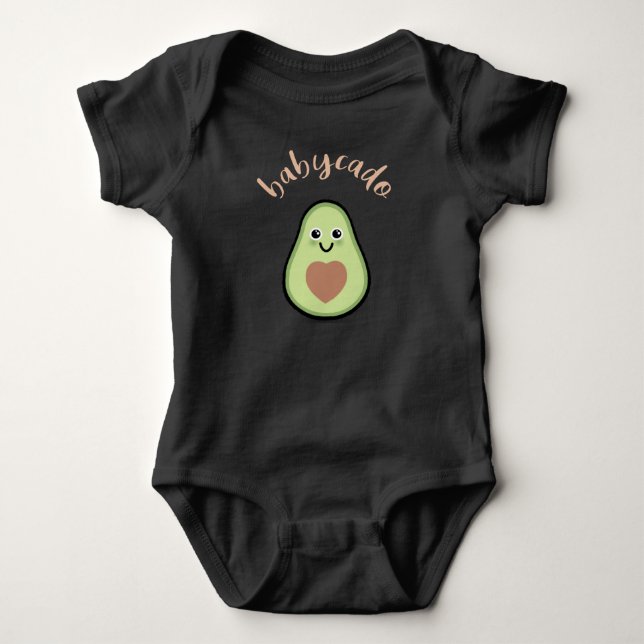 Avocado mit Herz Babycado für ein Baby T Shirt (Framsida)