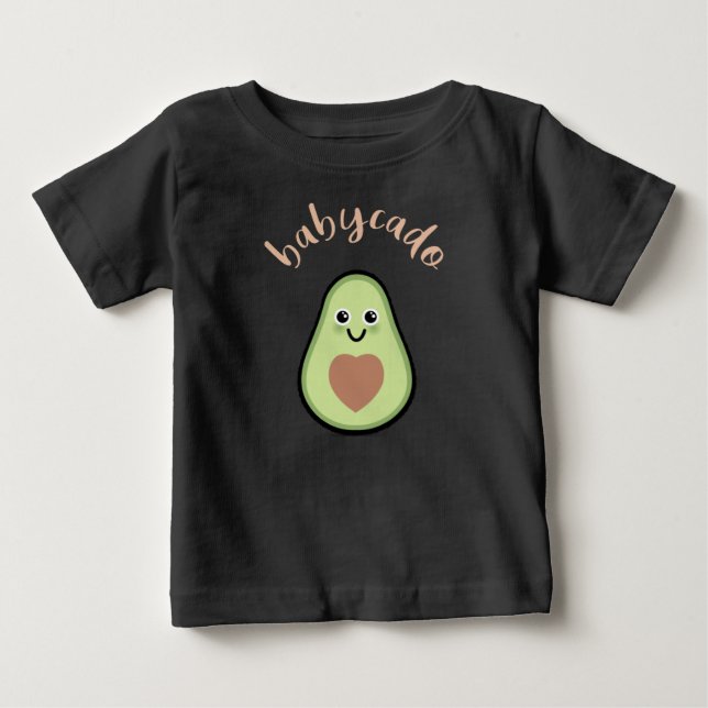 Avocado mit Herz Babycado für ein Baby T Shirt (Framsida)