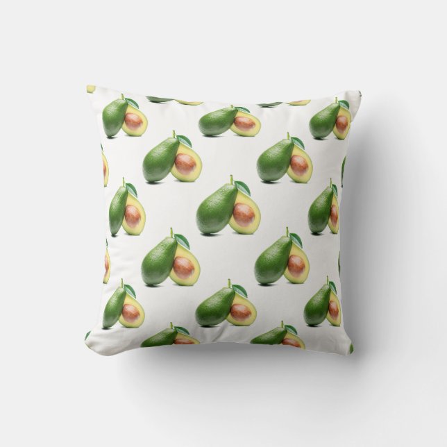 Avocado Mönster Dekorativ kudde (Framsida)