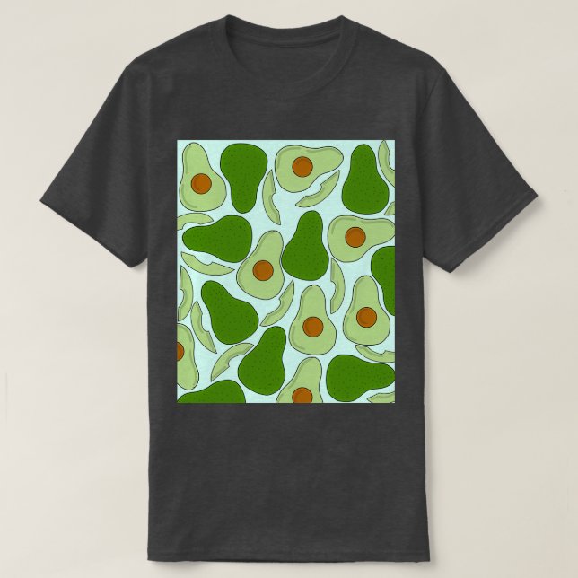 Avocado Mönster i Grönt T Shirt (Design framsida)