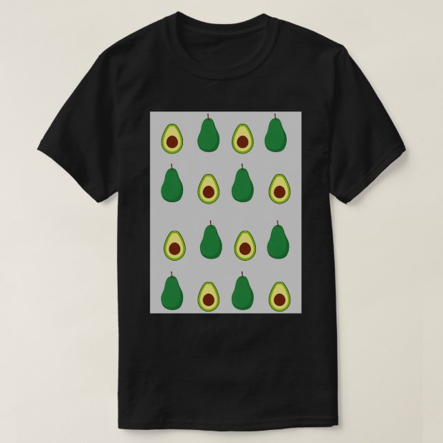 Avocado mönster light grått t shirt (Design framsida)