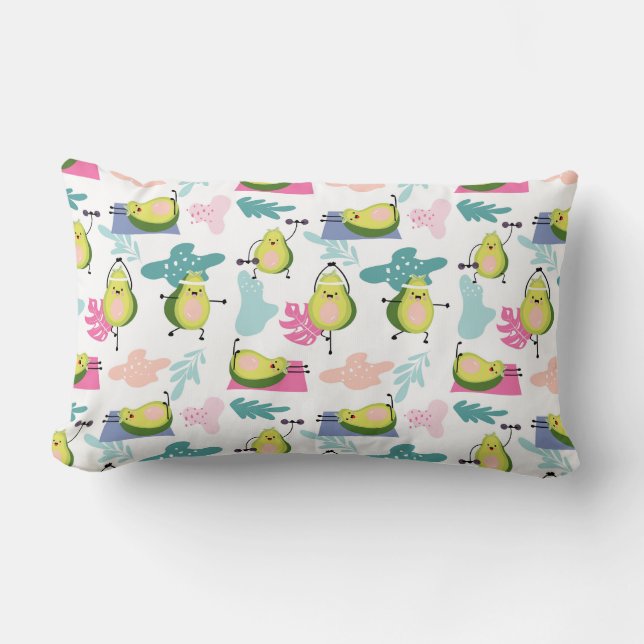 Avocado Mönster Lumbar Pillow Lumbarkudde (Framsida)