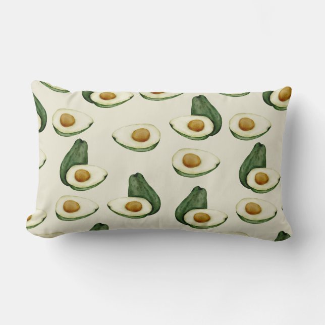 Avocado Mönster Lumbar Pillow Lumbarkudde (Framsida)