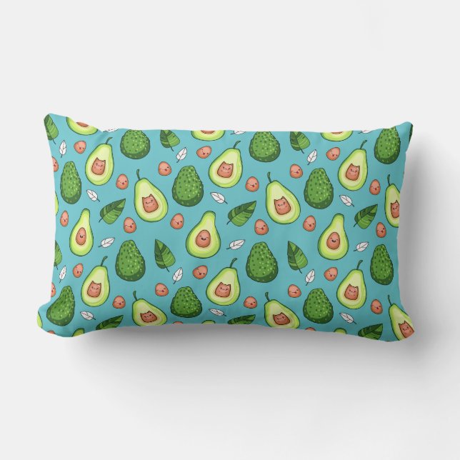 Avocado Mönster Lumbar Pillow Lumbarkudde (Framsida)