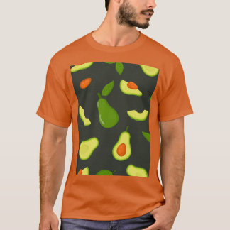 Avocado Mönster Mörk grönt T Shirt
