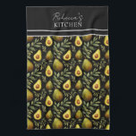 Avocado Mönster Personlig Kitchen Kökshandduk<br><div class="desc">Alternativet Upprepa mönster avocado-eget namn. Lägg till din egen namn för en unik plattform.</div>