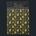Avocado Mönster Personlig Kitchen Kökshandduk<br><div class="desc">Alternativet Upprepa mönster avocado-eget namn. Lägg till din egen namn för en unik plattform.</div>