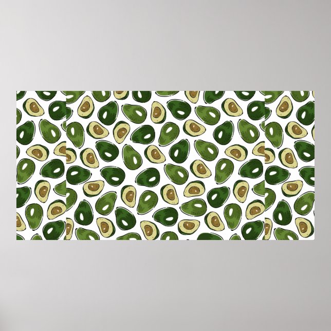 Avocado mönster poster (Framsidan)