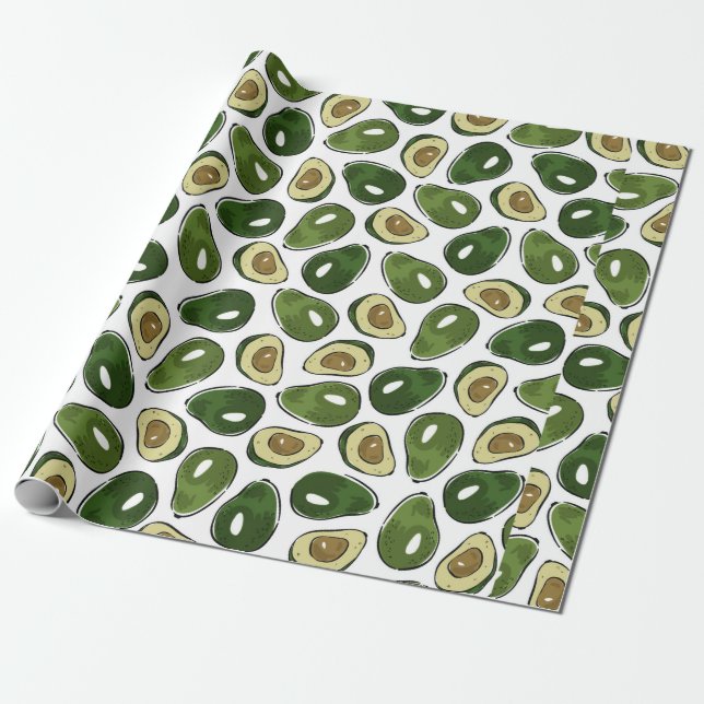 Avocado mönster presentpapper (Utrullad)