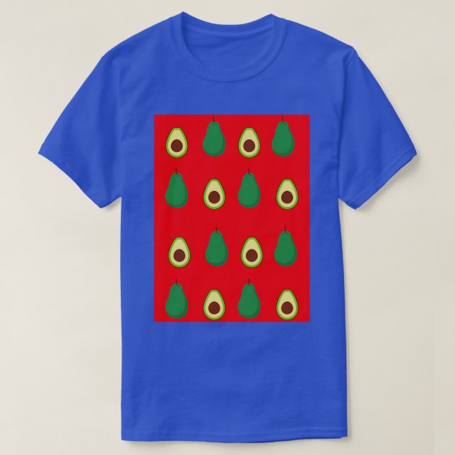 Avocado mönster red t shirt (Design framsida)