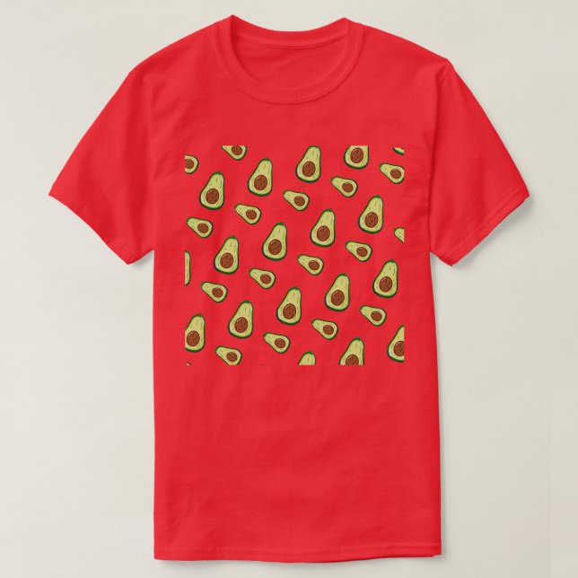 Avocado Mönster Skriv ut T Shirt (Design framsida)