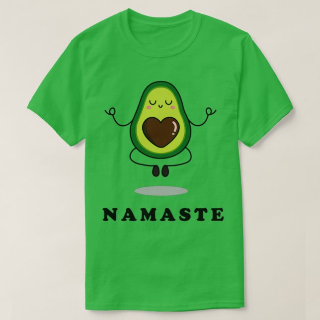Avocado Namaste T Shirt (Design framsida)
