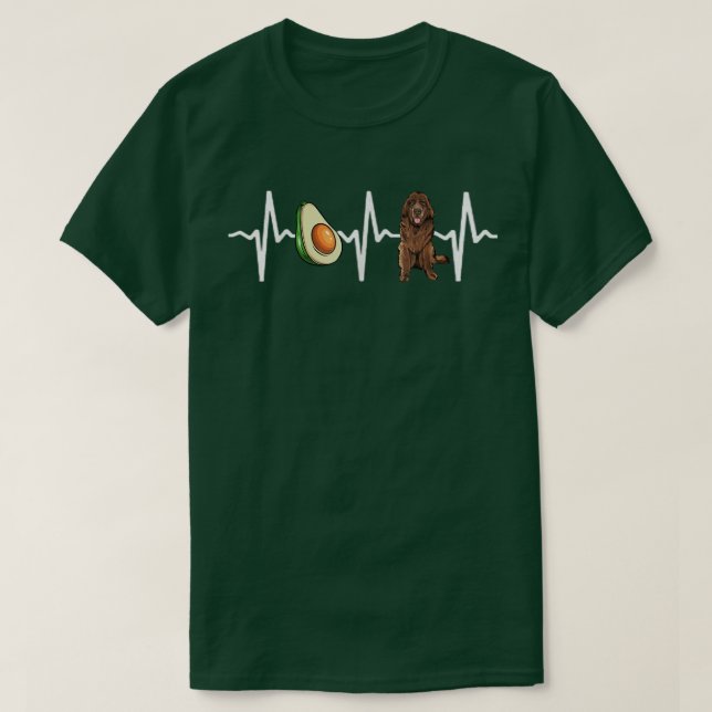 Avocado Newfoundland Heartslag Hund älskare T Shirt (Design framsida)