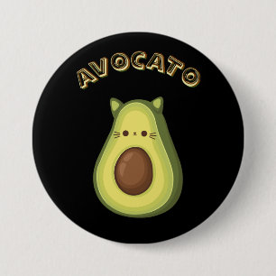 Avocado och Cat Lovers. AVOCATO-knapp Knapp