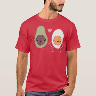 Avocado och Egg the Älskare Black T Shirt
