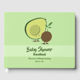 Avocado och Pit Tecknade figurer Baby Shower Gästböcker