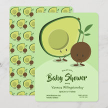 Avocado och Pit Tecknade figurer Baby Shower