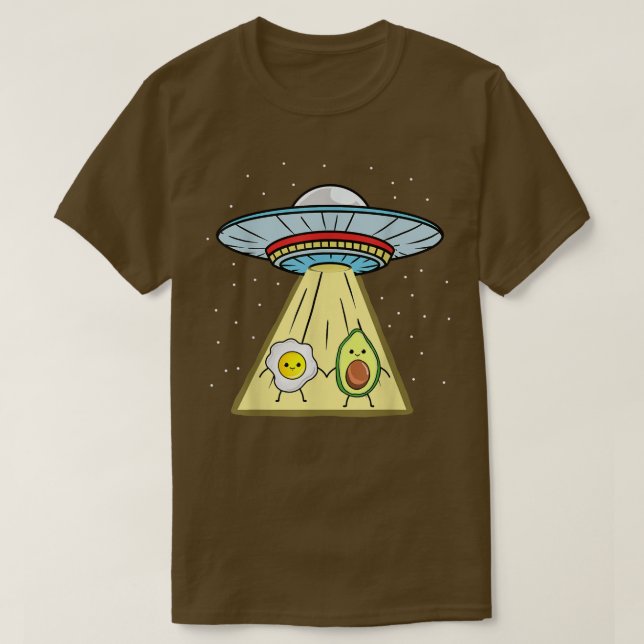 Avocado och Ufo-bortföranden av ägg T Shirt (Design framsida)