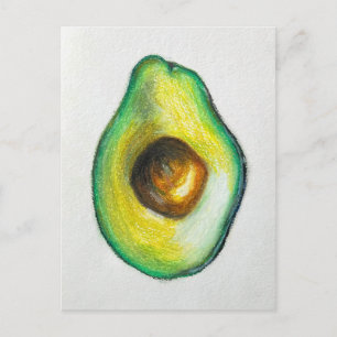 Avocado Oil Pastel Teckning Original Artwork Vykort