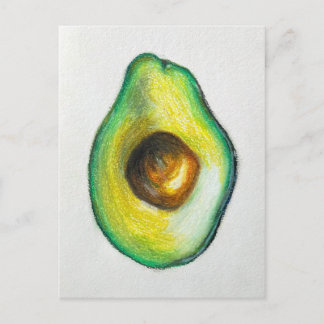 Avocado Oil Pastel Teckning Original Artwork Vykort