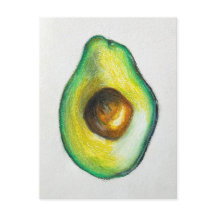 Avocado Oil Pastel Teckning Original Artwork