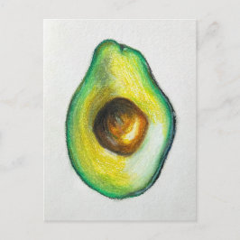 Avocado Oil Pastel Teckning Original Artwork Vykort