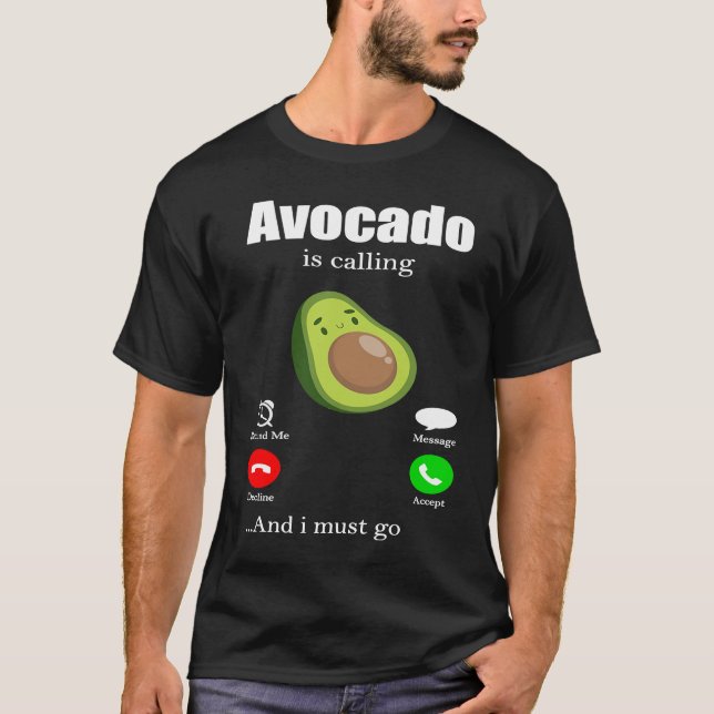 Avocado Organic Vegetable Veganism Vegetarian T Shirt (Framsida)
