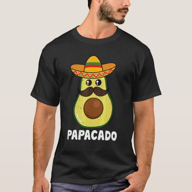 Avocado Pappa Vegan Guacamole Papacado Sombrero Ci T Shirt (Framsida)