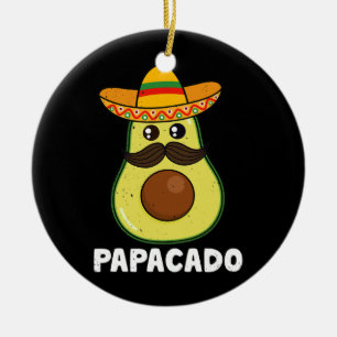 Avocado Pappa Vegan Guacamole Papacado Sombrero Julgransprydnad Keramik