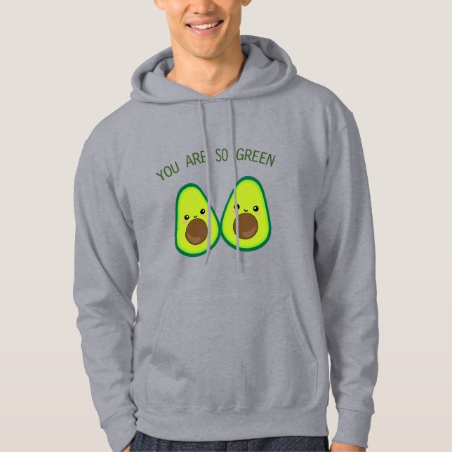 Avocado par du är så Grönt Manar Hoodie (Framsida)
