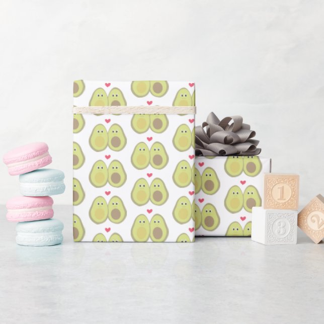 Avocado-par som omsluter papper presentpapper (Baby Shower)