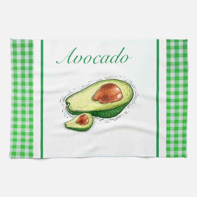 Avocado plaid Kitchen Towels Kökshandduk (Horisontell)
