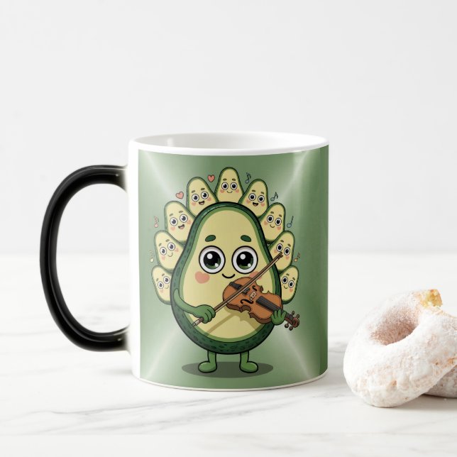 Avocado Playing Violin Morphing Mug Magisk Mugg (Med munk)