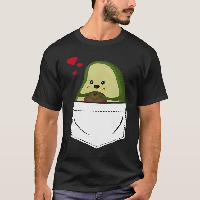 Avocado Pocket Eating Vegan Fruit Avocado T Shirt (Framsida)