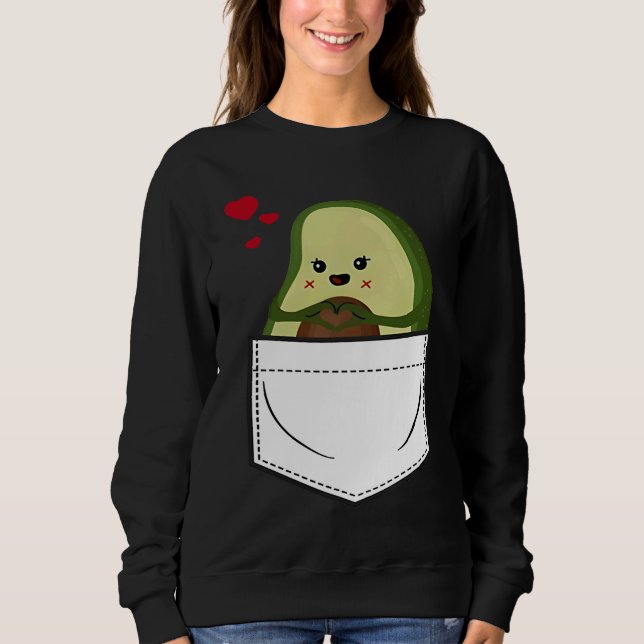 Avocado Pocket Eating Vegan Fruit Avocado T Shirt (Framsida)