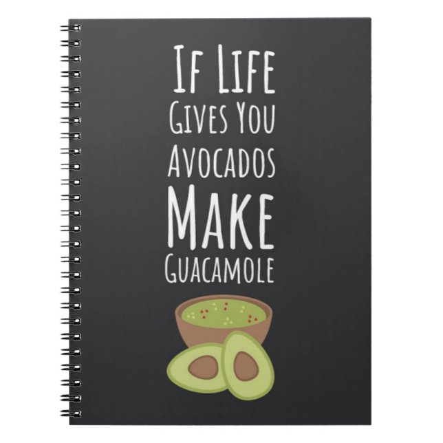 Avocado-presenter Guacamole Trendigt Glatt Frukt V Anteckningsbok (Framsidan)