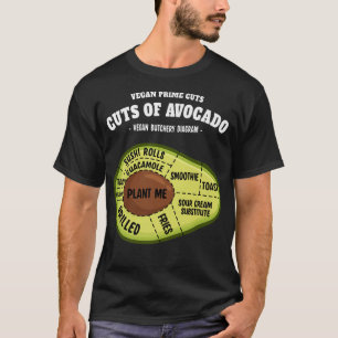 Avocado Prime Cuts Funny Vegan Butcher & Avocado E T Shirt