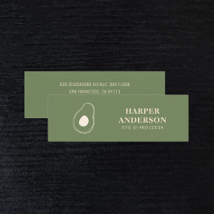 Avocado-Professionellen för modern minimal Grönt Mini Visitkort