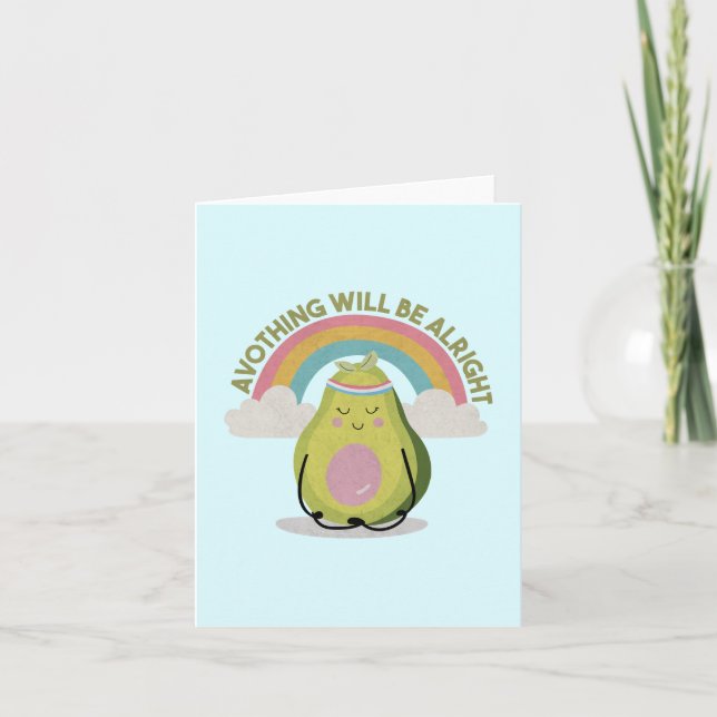 Avocado Pun: Avothing kommer att gå bra Tack Kort (Framsida)