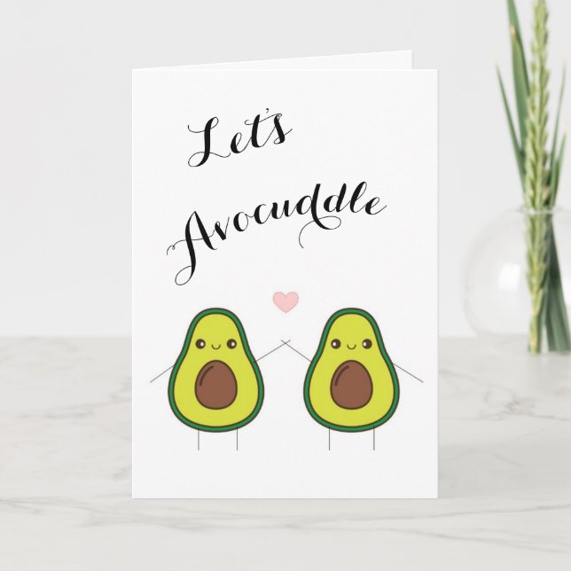 Avocado pun valentins dagskort helgkort (Framsida)