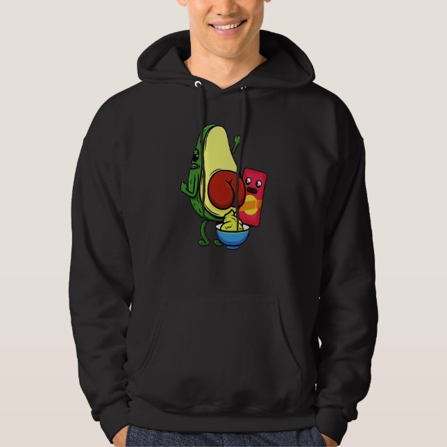 Avocado Pun Wordplay Healthy Eating Habit Vegan Ve Hoodie (Framsida)