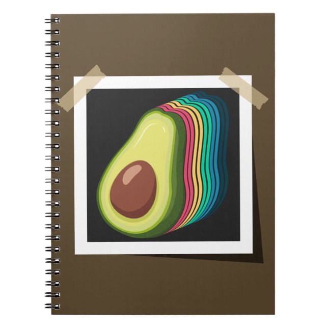 Avocado Retro Photo Färg Scheme Fruit Vintage Anteckningsbok (Framsidan)