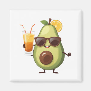 Avocado Roligt Cheerful Vacation Tropical Drink Fr Magnet